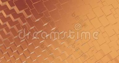 抽象几何玫瑰金色背景瓷砖纹理无缝环背景3D